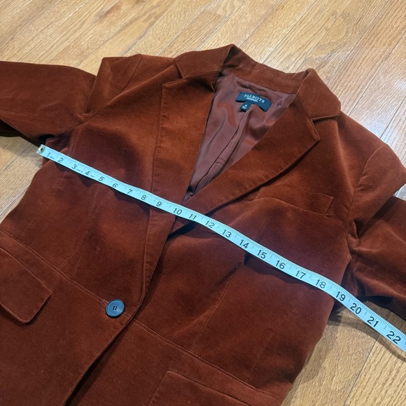Talbots Velvet Single Button Blazer Womens 12 Burnt Rust Orange Academia Preppy - Picture 7 of 10